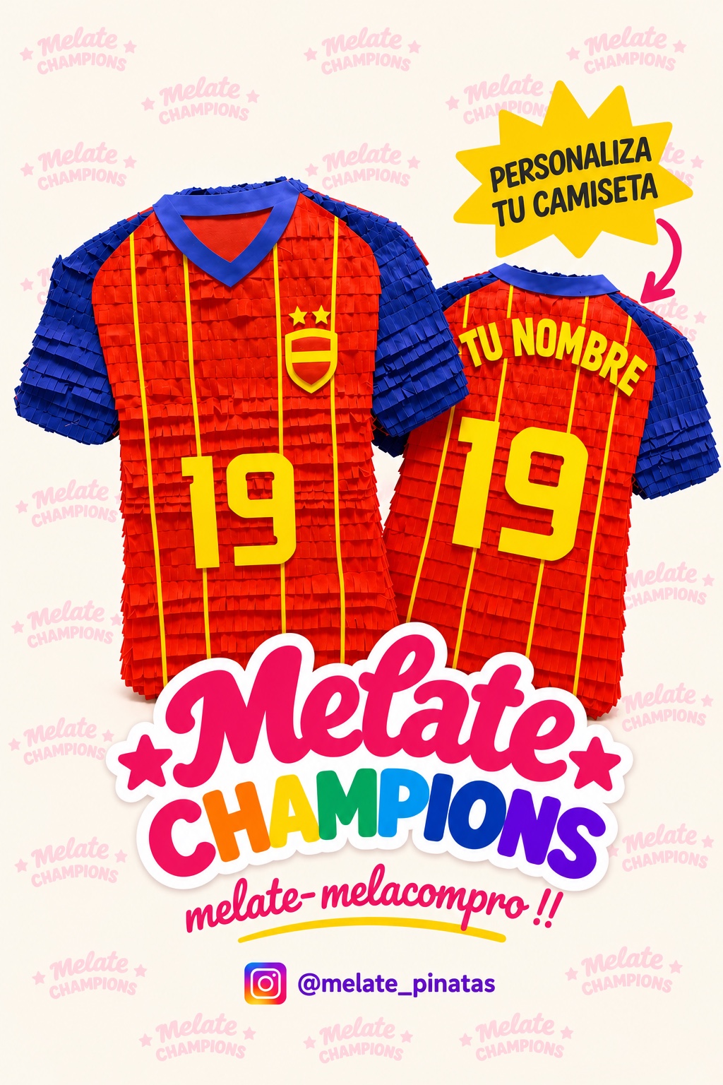 Piñata artesanal MeLate Champions