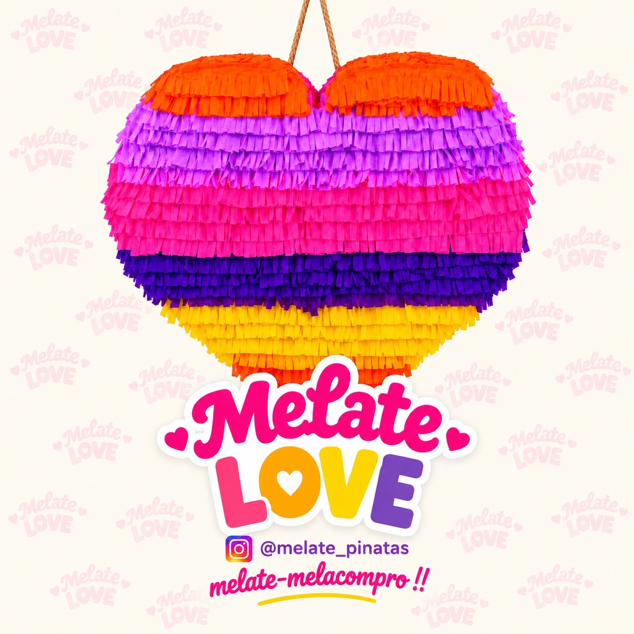 Piñata artesanal MeLate Love
